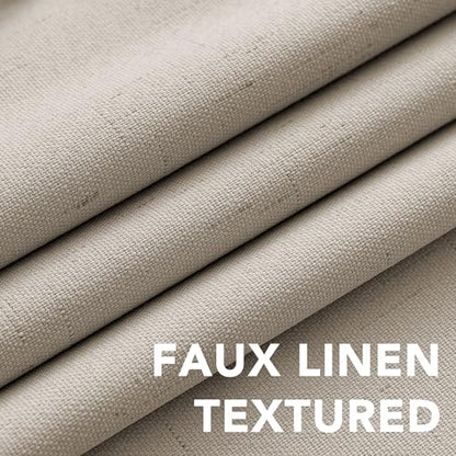 H.VERSAILTEX Linen Look 100% Blackout Curtains for Bedroom Full Light Blocking Rod Pocket Linen Textured Thick Window Curtain Drapes with White Backing 2 Panels, 42" W x 45" L, Cobblestone - color: Cobblestone, size: 42"W x 45"L (Pack of 2)