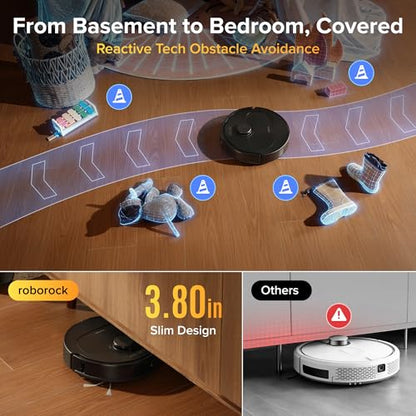 roborock Qrevo S Pro Robot Vacuum and Mop, 18,500Pa Suction, Multifunctional Dock with 167℉ Mop Self-Cleaning, Smart Obstacle Avoidance, Anti-Tangle Brush, Liftable Spinning Mop, Black - color: Black