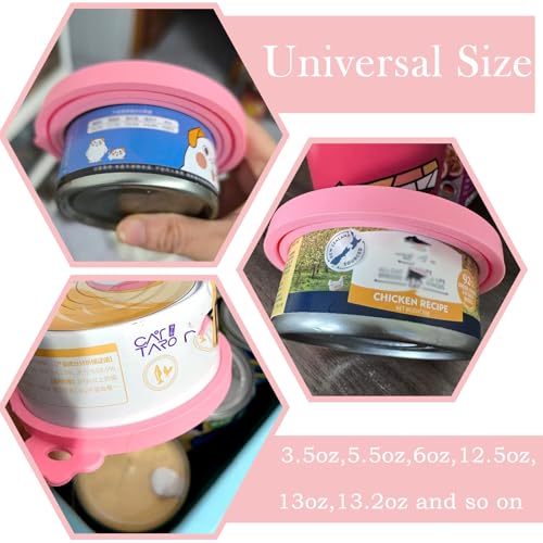 Original Canned Dog Food Storage Container | Wet Food Can Opener Spoon | Silicone Pet Can Lid | BPA Free, Airtight, Dishwasher & Freezer Safe(Pink) - color: Pink