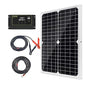 Topsolar Solar Panel Kit 20W 12V Monocrystalline with 10A Solar Charge Controller + Extension Cable with Battery Clips O-Ring Terminal for RV Marine Boat Off Grid System - size: 20W