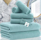 Towels for Bathroom - 100% Cotton | Lightweight | Thick | Soft, Quick Dry Towels, Bath Towel Set of 6 Large, 2 Bath 30"x56", 2 Hand 18"x28", 2 Washcloths 13"x13", Luxury Shower Towel Set, Aqua Teal - color: Jack Frost- Aqua Teal, size: 6 PC Bathroom Towel