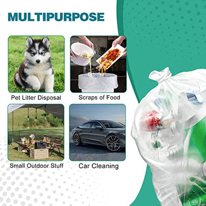 Medium 8 Gallon Trash Bags Unscented, 0.94 Mil, Clear, 120 Count | 30 Liter Garbage Bag, Plastic Waste Basket Can Liners, Thick, Leakproof, Tear Resistant, for Bathroom Office Kitchen Bulk - color: Clear-8 Gal-120