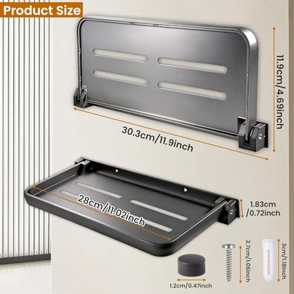 Aluminum RV Folding Wall Shelves, Wall-Mounted Hidden Foldable Shelf, RV Furniture Parts and Hardware, Space-Efficient Versatile Floating Storage for Laundry Room, Kitchen, Toilet Room