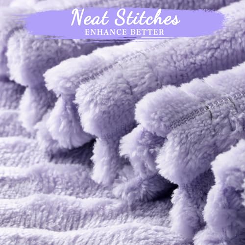 Buryeah 6 Pcs Flannel Throw Blanket Bulk 50 x 60 in Sleepover Blanket Outdoor Wedding Throw Lightweight, Oeko-tex Standard 100 Certified for Sofa Homeless Gifts (Light Purple) - color: Light Purple