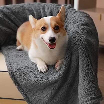 1 Pack 3 Calming Blankets Fluffy Premium Fleece Pet Blanket Soft Sherpa Throw for Dog Puppy Cat Grey Medium (30“x20'') - color: Grey, size: Medium (Pack of 3)