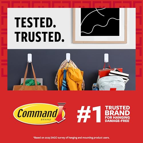 Command Small Wire Toggle Hooks, 4 Hooks and 5 Strips, Damage-Free Hanging Wall Hook with Adhesive, No Tools Required, Great for Home, Kitchen, and Office Organization, Holds up to 0.5 lb