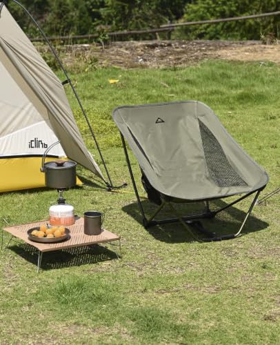 iClimb Mini Solo Folding Table Ultralight Compact for Backpacking Camping Hiking Beach Picnic (Nature - S) - color: Nature, size: Small