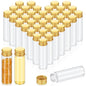 Didaey 100 Pcs Small Clear Vials Spice Mini Jars with Lids Mini Glass Bottles with Screw Aluminum Metal Caps Tiny Jars Sample Containers for Powder Cream Cosmetic Jewelry Wedding (20 ml,Gold Caps) - color: Gold Caps, size: 20 ml