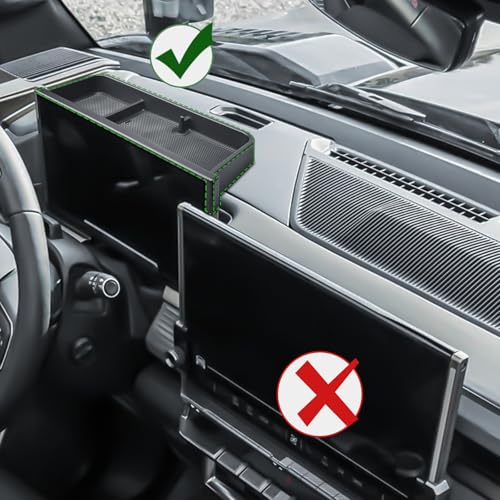 HGWEI Dash Storage Box Compatible with 2022-2025 GMC Hummer EV Pickup/SUV Interior Accessories, Center Console Dashboard Organizer Tray Mount Holder 12.3" Car Speed Dashboard (Behind Steering Wheel)