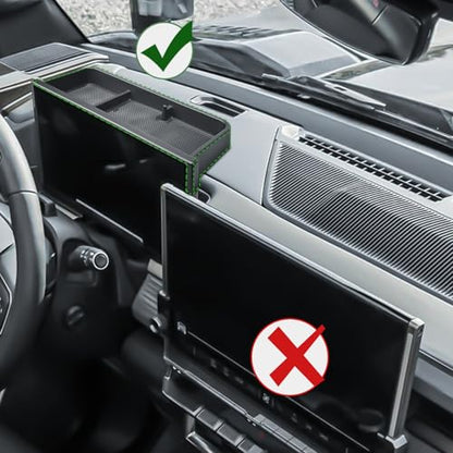 HGWEI Dash Storage Box Compatible with 2022-2025 GMC Hummer EV Pickup/SUV Interior Accessories, Center Console Dashboard Organizer Tray Mount Holder 12.3" Car Speed Dashboard (Behind Steering Wheel)