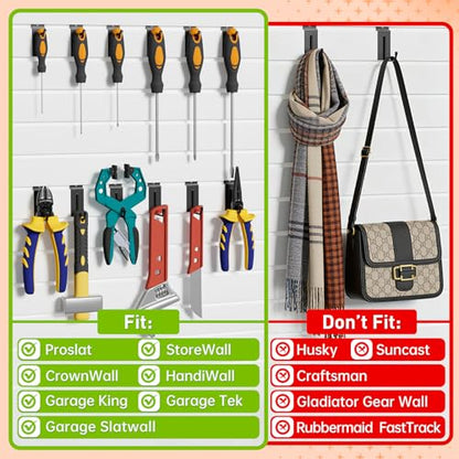 50 Pack r-Shaped Slatwall Hooks, 2 Inch Heavy Duty Slat Wall Hanger, Slatwall Accessories Display Hooks for Garage, Retail Store, Kitchen, Craft Room - size: 2.1 Inch