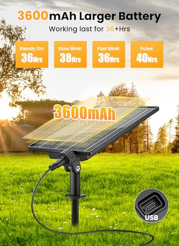 Brightown 108FT 52LED Solar String Lights Outdoor with Remote & USB Port, Shatterproof Bulbs, Dimmable & Timable, 3 Modes, Patio Lights Solar Powered with Mount Clips for Camping Backyard Garden Decor - size: 108FT