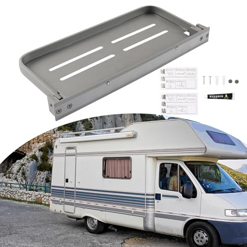Aluminum Fold Down Wall Shelf for Motorhomes Essential Space Saving Storage Solution for Kitchen Living Area Bedroom Use