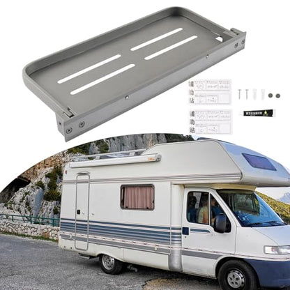Aluminum Fold Down Wall Shelf for Motorhomes Essential Space Saving Storage for Kitchen Living Area Bedroom Use
