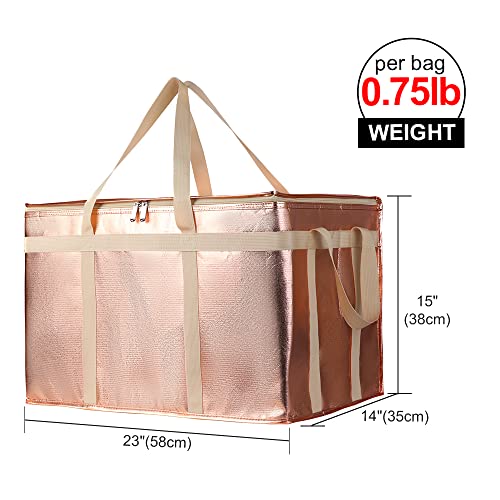 Bodaon Insulated Pizza Delivery Bags, XXX-Large Commercial Food Delivery Insulation Bag for Hot/Cold Food, Large Capacity Reusable Warming Bag, Gold, 1-Pack - color: Gold, size: XXX-Large