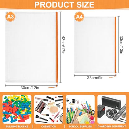 YOPCDJ 20PCS Mesh Zipper Pouch Bags,File Bags,Toy Storage Bags,Clear Organizer Bags,Suitable for Board Game,Home,School,and Office Organization(10A3+10A4) - size: 10A3+10A4, style: 25