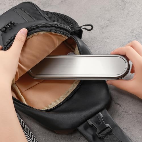 Travel cutlery set, 18/8 stainless steel cutlery, Reusable utensils set with case, Portable Silverware Lunch Box for Camping and Office (Stainless Steel) - color: Stainless Steel