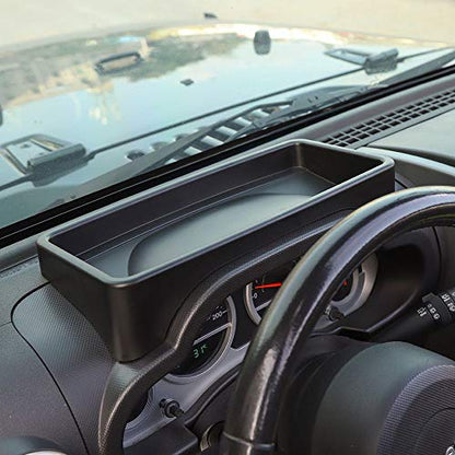 RT-TCZ JK Dashboard Storage Organizer Tray Phone Sunglasses Box Container for 2007-2010 Jeep Wrangler JK JKU Unlimited