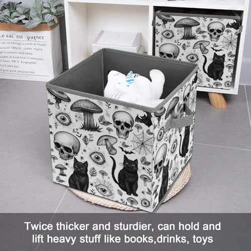 Halloween Themed Pattern Foldable Storage Box with Handle Organizer Containers for Home Office Clothes Office Supplies - color: style