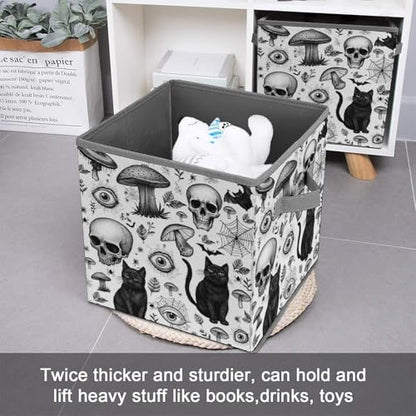 Halloween Themed Pattern Foldable Storage Box with Handle Organizer Containers for Home Office Clothes Office Supplies - color: style