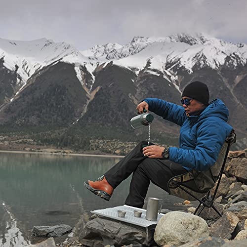 iClimb Mini Solo Folding Table Ultralight Compact for Backpacking Camping Hiking Beach Picnic (Silver - L) - color: Silver, size: Large