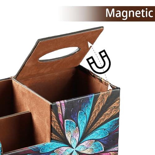 BLIENCE PU Leather Square Tissue Box Cover - Multi-Functional Tissue Box Holder, Tissue Box Cover with Storage,Tissue and Remote Control Holder, Cube Tissue Box Organizer Bedroom Nightstand End Table - color: Butterfly