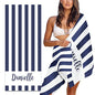 Personalized Beach Towel Graduated Gifts for Students Kids Custom Microfiber Beach Towels with Name Sand Free Pool Towel Quick Dry Blanket Stripes Print Beach Towels for Adults 30x60 Inch-Navy Blue - color: Navy Blue