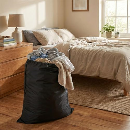 Extra Large Laundry & Storage Bag (Black, 43"x55" - 2 Pack) | Lightweight, Dust & Moisture. Ideal for Blankets, Clothes, Pillows & Cushions for Moving, Dorms, Travel & Camping - size: 43"x55" - 2 Pack