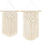 Mkono 2 Pcs Macrame Wall Hanging Boho Wall Art Decor Woven Chic Bohemian Room Decor for Bedroom Nursery Living Room Dorm Apartment, Small Size 13" L x 10" W and 16" L x 10" W - size: Small
