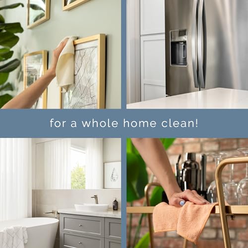 S&T INC. 50 Pack Microfiber Cleaning Cloth, Bulk Towels for Home, Reusable Microfiber Towels for Cars, Cleaning Rags, Neutral Coral, 11.5 Inches x 11.5 Inches, 50 Count