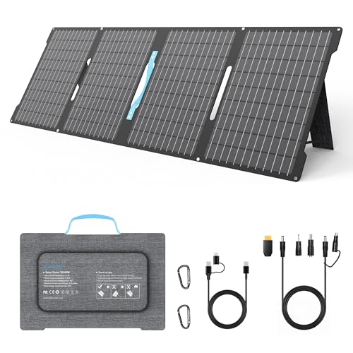 60W Portable Solar Panels Chargers with USB-C, USB-A and DC Outputs Foldable IP67 Waterproof Solar Panel for Camping,Power Emergency for Small Power Station,Phones, Power Banks - style: EP-60W