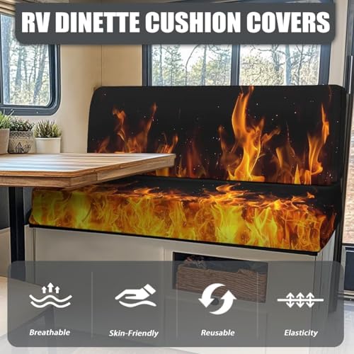 SEANATIVE Flame RV Couch Cushion Cover Super Stretch Sofa Slipcover Non Slip Soft Couch Sofa Cover Washable Camper Furniture Protector Replacement Car Bench Cover - color: Flame