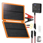 FieryRed 20W 12V Solar Panel Car Battery Charger & Maintainer, Foldable Trickle Charger with Built-in Controller, Cig Plug, Alligator Clips, USB-C, USB-A Outputs for Car, Boat, RV, Tractor - size: 20W