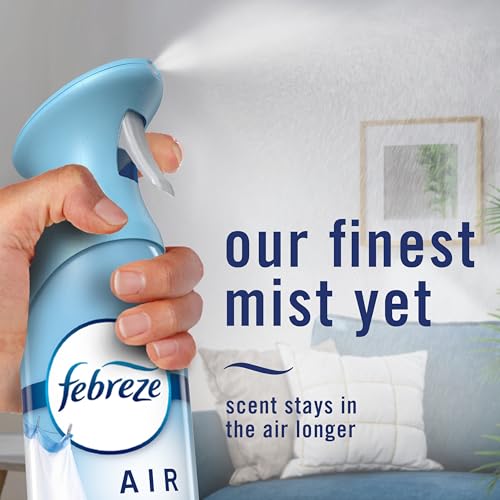 Febreze Air Mist, Air Freshener Spray, Odor Fighting Room Spray, Deodorizer for Home Bathroom Kitchen Office Apartment Dorm Room Classroom, Linen & Sky Scent, 8.1oz (Pack of 6) - style: Linen & Sky