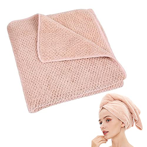 Microfiber Hair Towel Quick Dry Hair Towel Hair Drying Towels Suitable for All Kinds of Hair Ultra Absorbent Long and Thick Hair 20X40inch Lotus Root Pink (1pcs) - color: Lotus Root Pink, size: 40.00" x 20.00"
