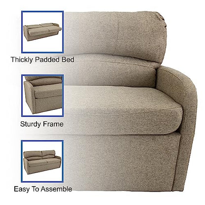 RecPro 70" RV Jack Knife Sofa w/Arms | RV Sleeper Sofa/Couch/Furniture/Living Room (Slideout) (Oatmeal) - color: Oatmeal