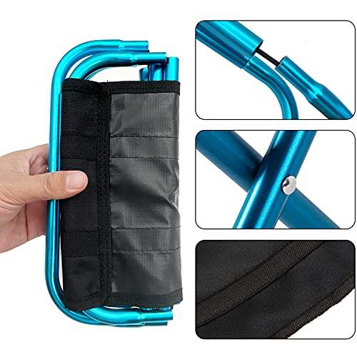 Portable Mini Folding Stool, Small Camping Stool Mortable Stool Can Hold Up to 150 Lbs - color: Mini-blue