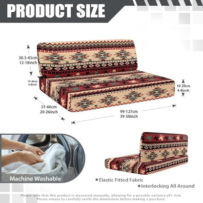 South Western RV Dinette Cushion Covers Booth Set Aztec Ethnic Tribal Horse RV Seat Covers Couch Cover 2 Cushion Sofa Camper Cushion Covers Washable Slipcovers Replacement - color: Aztec Ethnic Tribal Horse