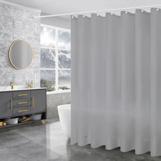 Grey Shower Curtain Liner,PEVA Shower Liner for Bathtubs Waterproof Bathroom Curtain with Weighted Stones 60" W x 72" H Inches - color: Grey, size: 60"W x 72"L (Pack of 1)