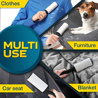 Lint Rollers for Pet Hair, White, Sticky Remover for Couch, Clothes, Furniture and Carpet, Dog and Cat Fur Remover, Animal Fuzz, 5 Large Sticky Rollers - size: 5 pcs - 450 Sticky Sheets
