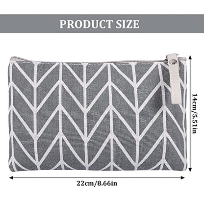SUMAJU 4 Pcs Canvas Cosmetic Bag, Multi-Function Travel Makeup Bag Cosmetic Pouch with Zipper Travel Toiletry Bag Travel Size Toiletries Christmas Gifts Stocking Stuffers for Women - style: C