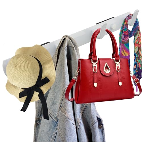 ULIBERMAGNET Magnetic Hooks,Heavy Duty Coat Magnetic Rack,Strong Rubber Magnetic Hanger for Refrigerator,Metal Cabinet,Hanging Coat, Towel, Bag, Backpack(White/4 Hooks) - color: White, size: 4 Hooks Magnetic Rack