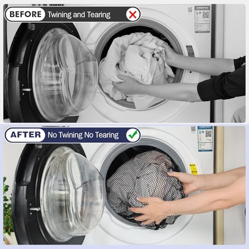 4Pcs Mesh Laundry Bags Washing Machine Mesh Wash Bags Jumbo for Delicates Clothes,Bed Linen,Toys with Drawstring Closure Sturdy (Black, Pack 4 Pcs) - color: Black, size: Pack 4 Pcs