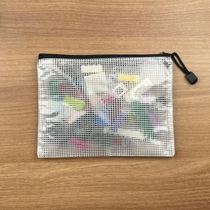 Oaimyy-A5(9"x 7"), Mesh Zipper Pouch Document Folders Bag Plastic Zip File Folders for School Office Supplies, Travel, Organizing Storage-Black,6 Pcs - size: A5