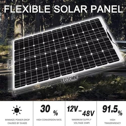 800 Watt Flexible Solar Panel for RV, 2 × 400 Watt 12 Volt Solar Power Panel Kit with 40A Solar Charge Controller & Inverter Monocrystalline Solar Panels for Camping Off Grid Battery Charging Boat - color: B 800 Watt Kit