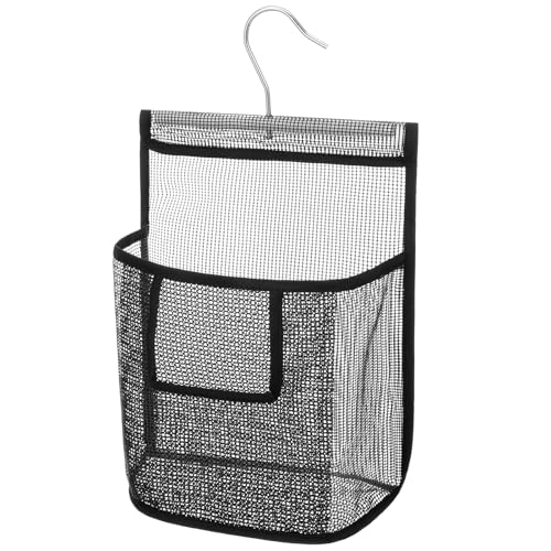 Mesh Shower Caddy Hanging, PVC Bathroom Storage Bag with Hooks for College Dorm, Gym, Swimming, RV and Travel