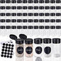60 Pack 2.7 oz Plastic Spice Jars with Black Lids and Labels Empty Spice Bottles Clear Seasoning Shaker Containers for Kitchen Travel Camping