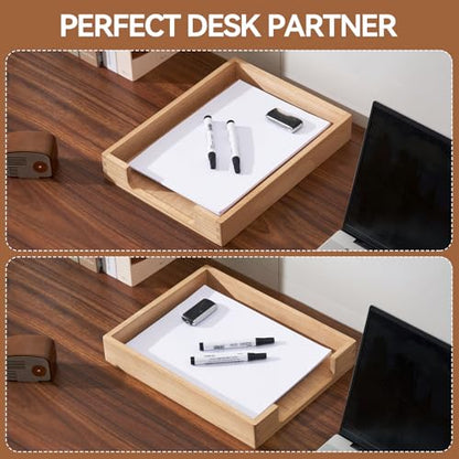 KIRIGEN Wood Letter Tray, Single-Tier Front-Load Desktop Paper Organizer, Wooden Document Tray for Letter and A4 Paper, File Folder, Mail, Home Office Desk, 13.77 x 10.62 x 2.16 Inch, TP-NA - color: Natural