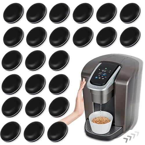 Appliance Sliders for Kitchen Black 24 PCS Self-Adhesive Small Kitchen Appliance Slider Hacks Easy to MovIing & Space Saving Must Have Gadgets Mixer Accessories for countertop - size: 24Pcs-19mm-Black