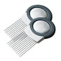 Stainless Steel Onion Slice Holder, Lemon Slicer Vegetable Cutter, Chopper Slicing Assistant Tool for Meat, Onion, Potato, Tomato Home Kitchen Tools (B-2 PCS) - color: B-2 PCS